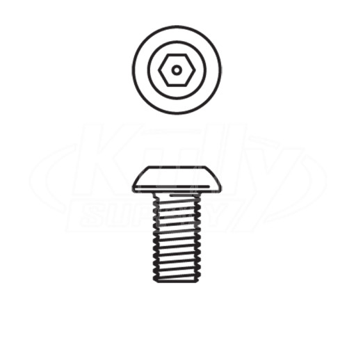 Acorn 0112-008-000 #10-32 X 1" Button Head Hex W/Ctr Reject S.Stl Screw