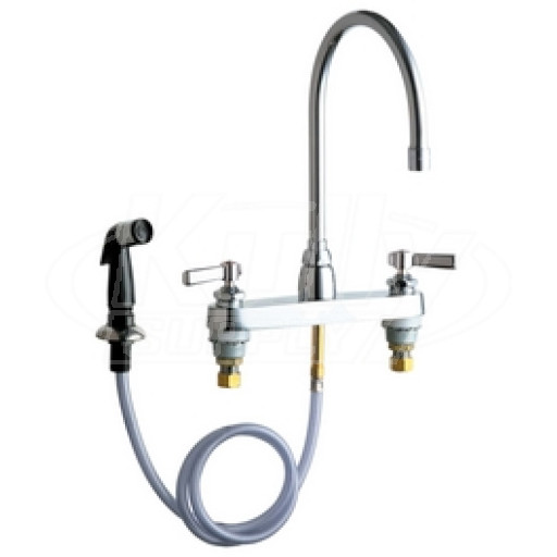 Chicago 1102-GN8AE3-369AB Hot and Cold Water Sink Faucet with Side Spray