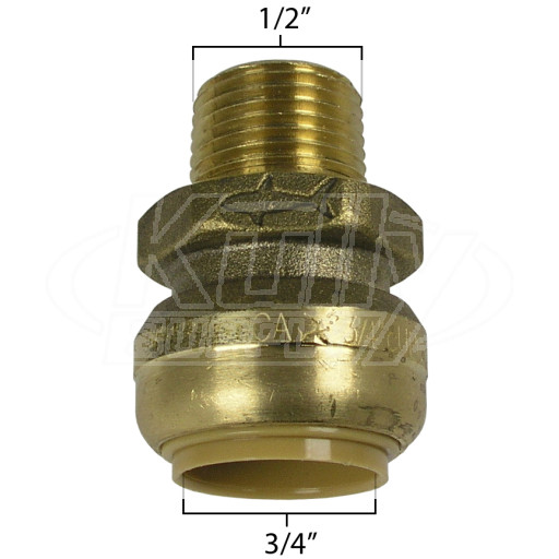 SharkBite U138LF Bullnose Connector 3/4" x 1/2" MNP - Lead Free