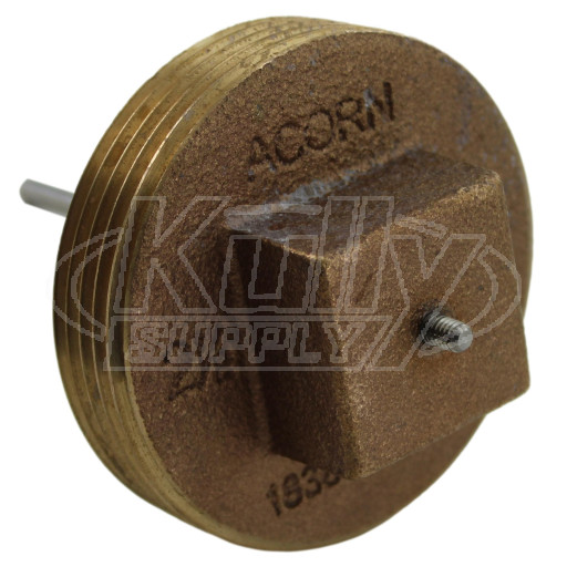 Acorn 1836-081-001 2-1/2" Npt Brass Clean-Out Plug With Pin