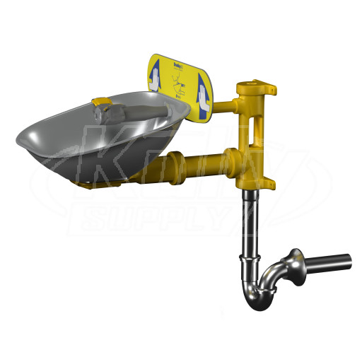 Bradley S19224BPT Halo Eyewash, stainless steel bowl, p-trap