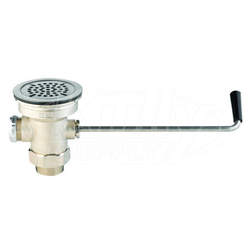 Waste Drain Valve, Twist Handle, 3-1/2" X 2" & 1-1/2" Adapter, Vr Flat Strainer