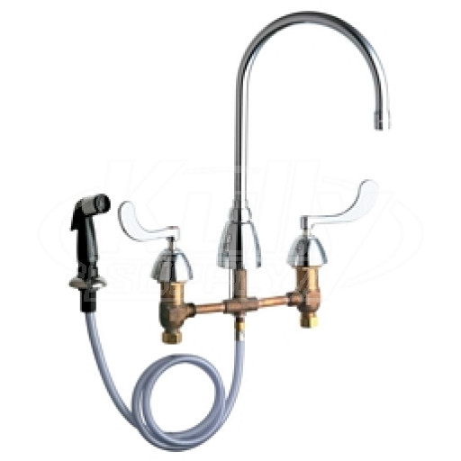 Chicago 200-G8AE35-317XKAB Concealed Hot and Cold Water Sink Faucet with Side Spray