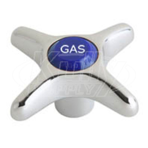 Chicago 204-GASJKCP 2-1/2" Metal Cross Handle w/ Gas Index Button