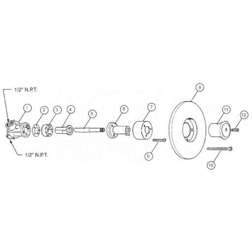 Bradley Bradtrol Shower Valve For Individual Showers Parts Breakdown 