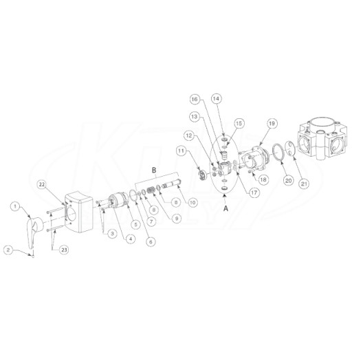 Bradley Equa-Flo HD Pressure Balancing Shower Valve For Column Showers Parts Breakdown