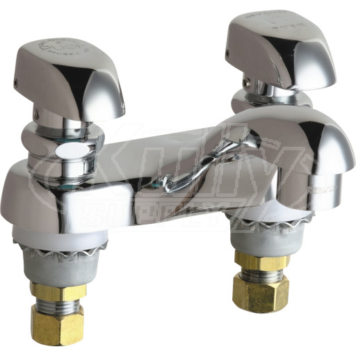 Chicago 802-V335ABCP Hot and Cold Water Metering Sink Faucet