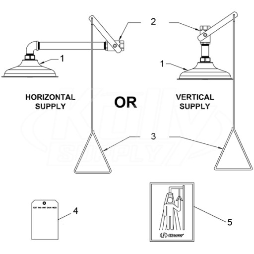 Haws 8122 Shower Parts Breakdown