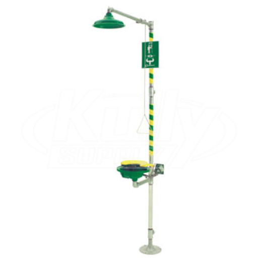 Haws 8200WC Omni-Flo Barrier-Free Combination Drench Shower & Eye/Face (with Plastic Receptor and AXION MSR Showerhead) (Discontinued)