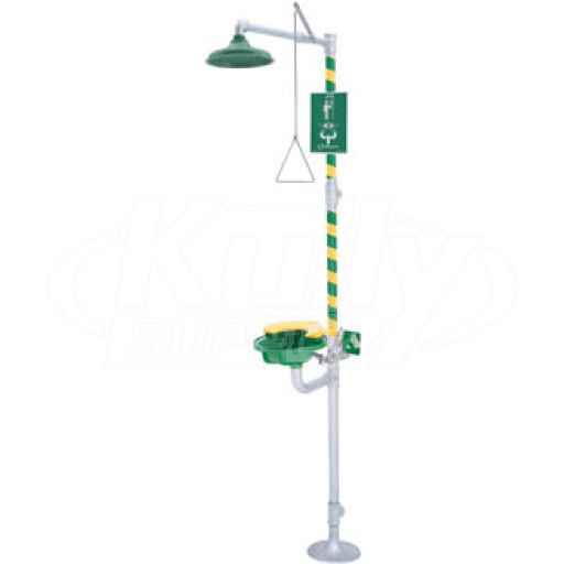 Haws 8200 Omni-Flo Combination Drench Shower & Eye/Face Wash (with Plastic Receptor and AXION MSR Showerhead) (Discontinued)