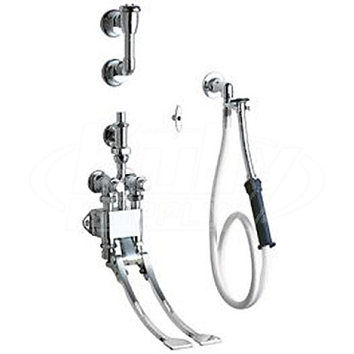Chicago 910-G777-19KCP Wall Mounted Pedal Valve Bed Pan Cleaner