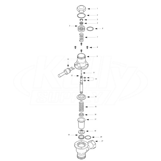 Sloan Dolphin Flushometer Parts Breakdown