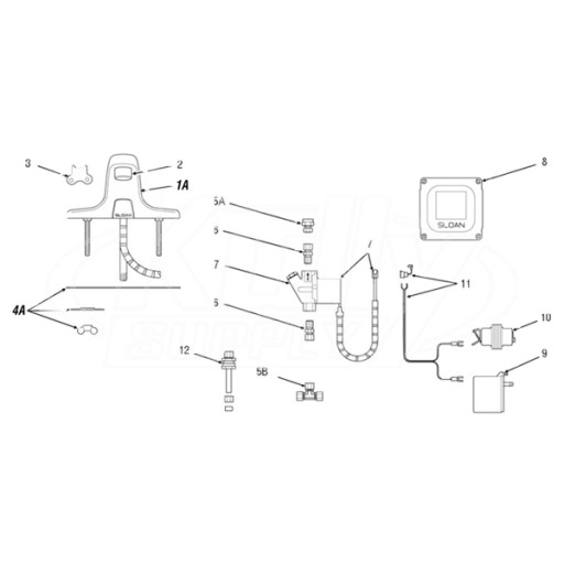 Sloan Optima(R) ETF-600 Faucet Parts Breakdown