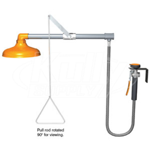 Guardian G1641 Horizontally-Mounted Drench Shower (with Drench Hose and Plastic Showerhead)