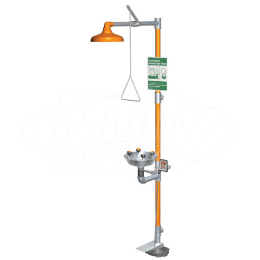 Guardian G1909HFC Combination Drench Shower & Eye/Face Wash (with Hand & Foot Control and Stainless Steel Receptor)
