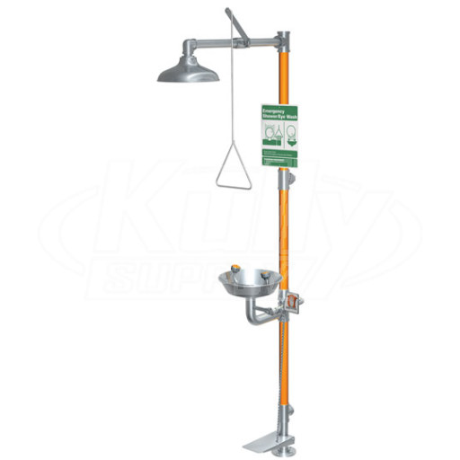 Guardian G1991HFC Stainless Steel Combination Drench Shower & Eyewash (with Hand & Foot Control)