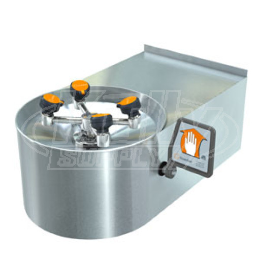 Guardian GBF1721 Barrier-Free Wall-Mounted Eye/Face Wash (with Stainless Steel Receptor and Stainless Steel Skirt)