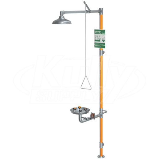 Guardian GBF1994 Barrier-Free Stainless Steel Combination Drench Shower & Eye/Face Wash