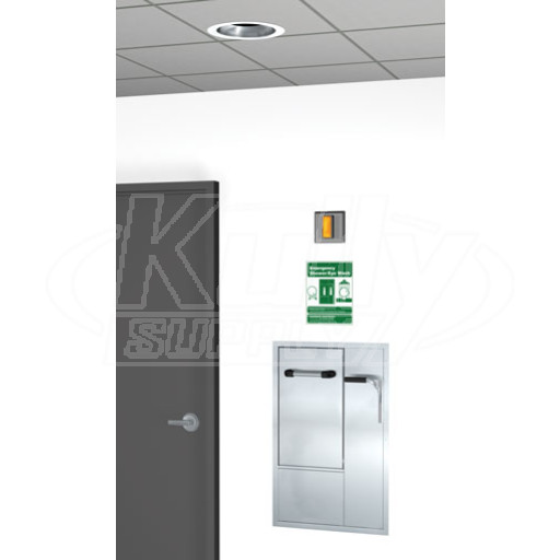 Guardian GBF2160 Recessed Combination Drench Shower & Eye/Face Wash (with Stainless Steel Showerhead and Drain Pan)