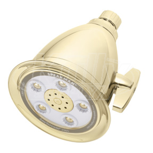 Speakman S-2005-HB-BB 5-Jet Anystream 2000 Showerhead - Bright Brass (Discontinued)