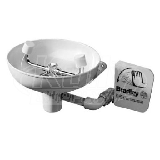 Bradley S19-220BPT Eyewash (with Stainless Steel Receptor, Tailpiece, and P-Trap)