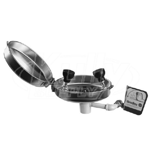 Bradley S19-220DCSS Stainless Steel Eye/Face Wash (with Hinged Dust Cover & Plastic Sprayheads)