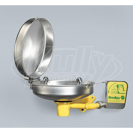 Bradley S19-230DC Unmounted Eyewash (with Stainless Steel Receptor and Hinged Dust Cover)