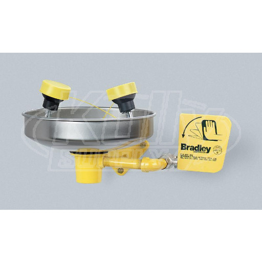 Bradley S19-220T Eye/Face Wash (with Wall Bracket and Stainless Steel Receptor)