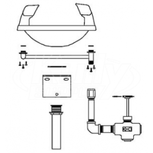Speakman SE-410 Wall-Mounted Eye/Face Wash (with Rectangular Stainless Steel Receptor)