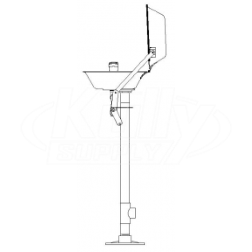 Speakman SE-491-CV Pedestal-Mounted Eye/Face Wash (with Stainless Steel Receptor and Stainless Steel Cover)