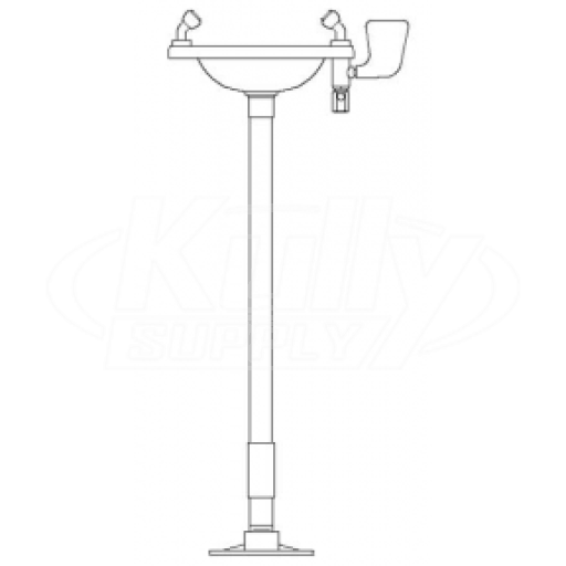 Speakman SE-544 Pedestal-Mounted Eyewash (with Rectangular Plastic Receptor)