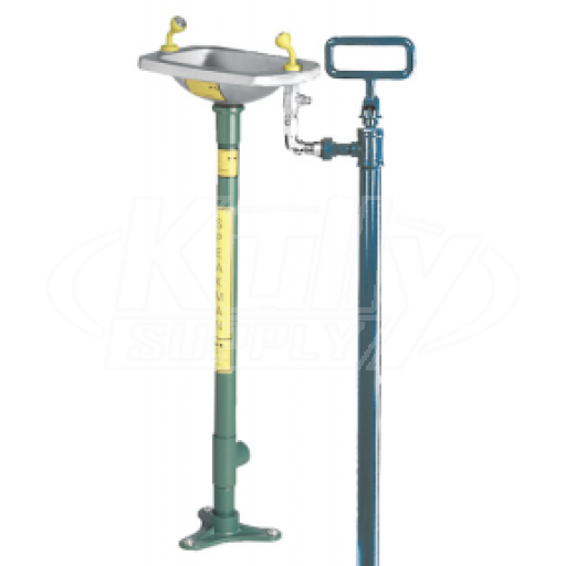 Speakman SE-555 Pedestal-Mounted Eyewash (with Rectangular Stainless Steel Receptor)