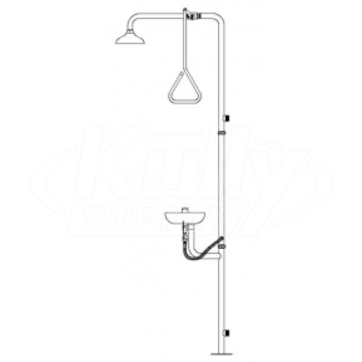Speakman SE-627 Stay-Open Stainless Steel Combination Drench Shower & Eye/Face Wash
