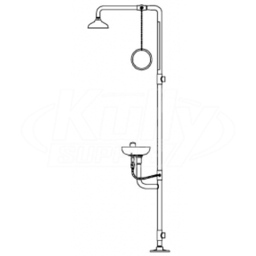 Speakman SE-696 Combination Drench Shower & Eye/Face Wash (with Plastic Receptor)