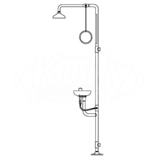 Speakman SE-698 Combination Drench Shower & Eyewash (with Stainless Steel Receptor and Impeller Action Showerhead)