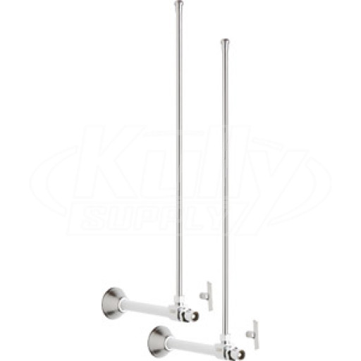 Chicago STC-51-12-PR-AB Angle Stop Compression Valve with Supply Tube and Loose Key Handle - One Pair