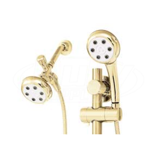 Speakman VS-122620-PB Combination Handheld & Fixed Showerhead w/Slide Bar - Polished Brass (Discontinued)