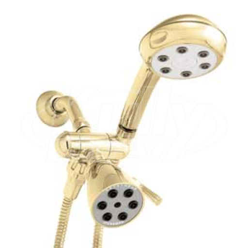 Speakman VS-222252-PB Combination Handheld & Fixed Showerhead w/ 3-way Diverter Bracket - Polished Brass (Discontinued)