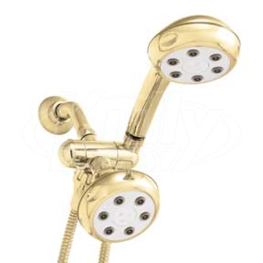 Speakman VS-222620-PB Combination Handheld & Fixed Showerhead w/ 3-way Diverter Bracket - Polished Brass (Discontinued)