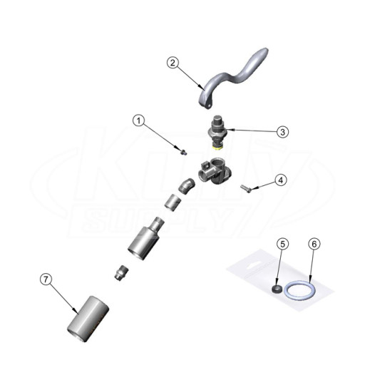 T&S Brass B-0107-C35 Spray Valve Parts Breakdown