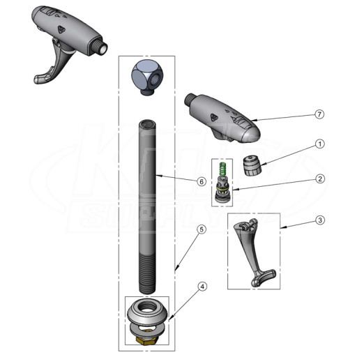 T&S Brass B-1215 Series Parts Breakdown