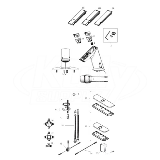 Sloan EFX-300, EFX-350, EFX-375, EFX-377 Series Infrared Sensor Faucet Parts Breakdown