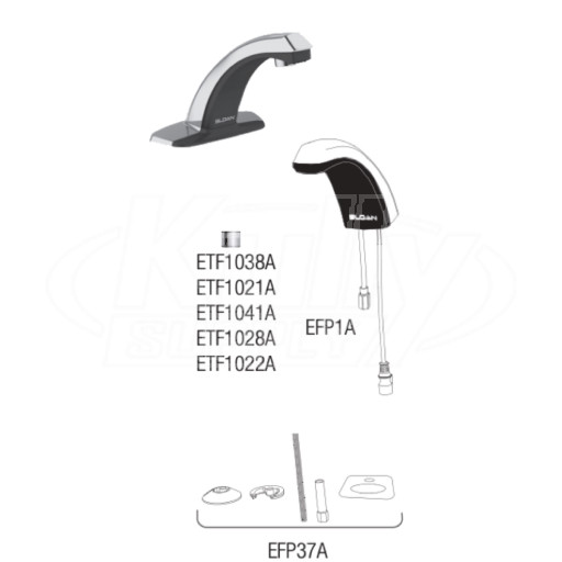 Sloan ETF-80 Hardwired Bluetooth Sensor Faucet Parts Breakdown (Post-2019)