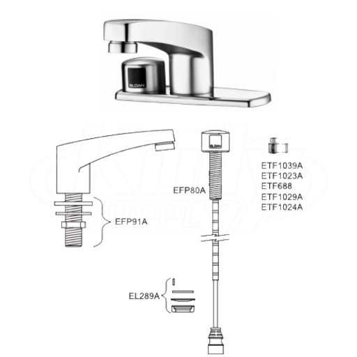Sloan ETF-660 Hardwired Bluetooth Sensor Faucet Parts Breakdown (Post-2019)