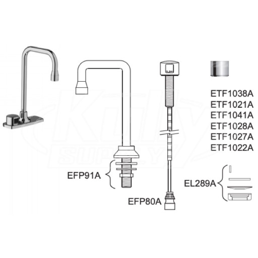 Sloan ETF-770 Hardwired Bluetooth Sensor Faucet Parts Breakdown (Post-2019)