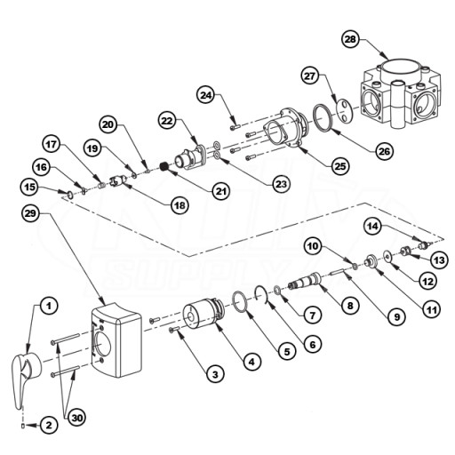 Bradley Thermostatic Shower Valve For Column Showers April 2003 To Present Parts Breakdown