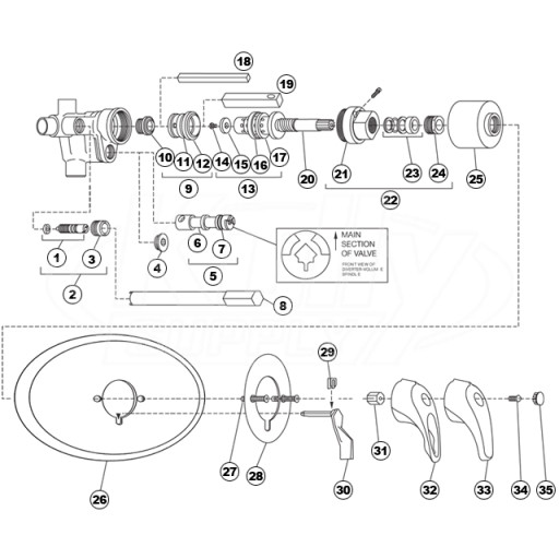 Symmons Deluxe Temptrol Parts Breakdown