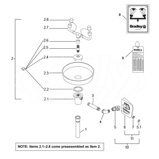 Bradley S19-230B Parts Breakdown