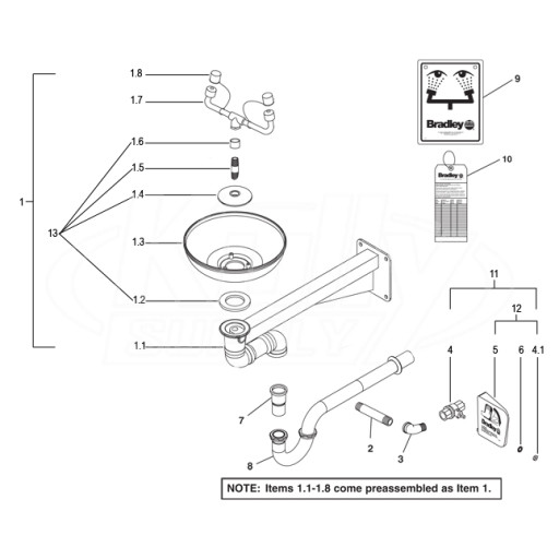 Bradley S19-220ABF Parts Breakdown
