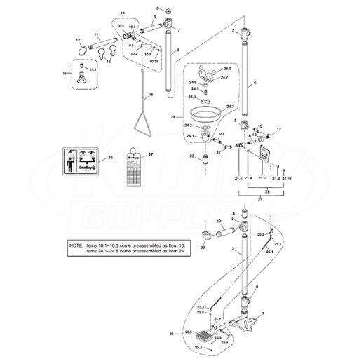 Bradley S19-310LL Parts Breakdown